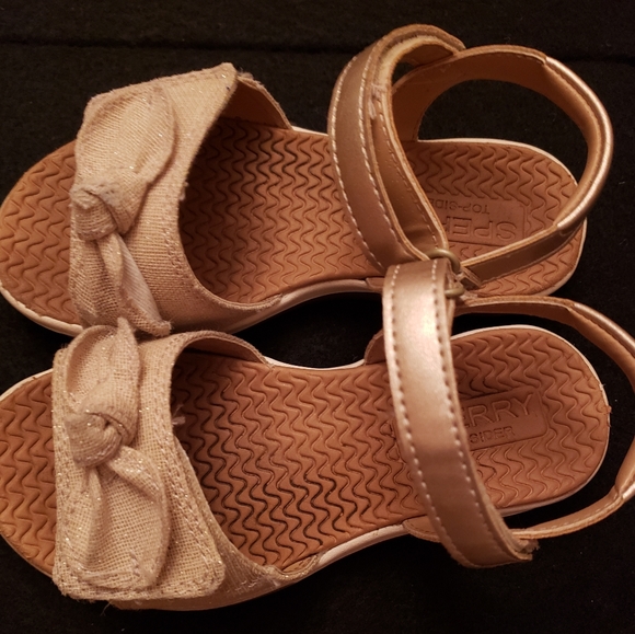 Girls 10M Sperry Brown Strap Open Toe Youth Sandals - Very Gently Preowned - Picture 5 of 10